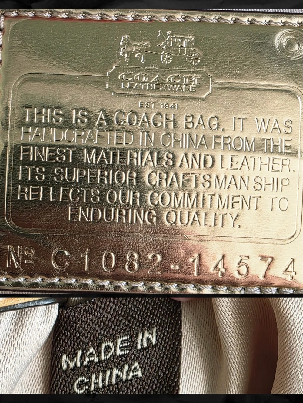 Coach 14574 Ashley Carryall Satchel Yellow Leather Shoulder Bag Y2K - Picture 15 of 16